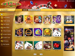 Maxbet casino game lobby