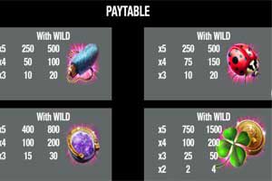 MAXBET lady luck paytable